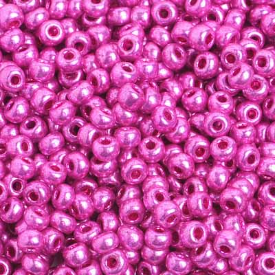 Ponybead Metallic Pink 6/0 100 grams