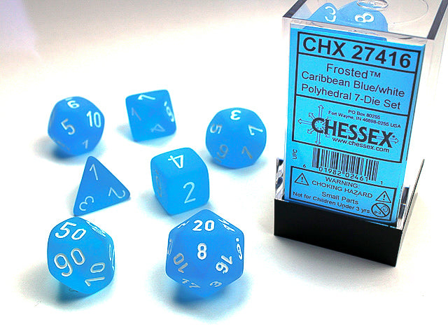 FROSTED 7-DIE SET CARIBBEAN BLUE/WHITE
