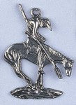 Pendant - Native On Horse W/Spear Antique Silver Lf/ Nf
