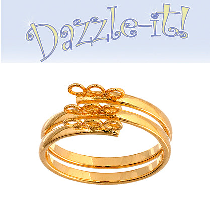 Finger Ring W/9 Rings In 3Rows Lf/Nf 21Mm Gold - 2 Pieces