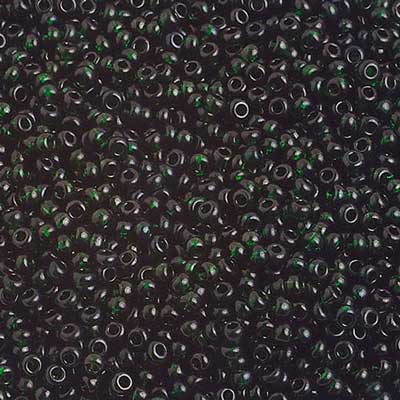 Czech Seed Beads 10/0 Transparent Dark Green 100 grams