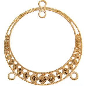 CHANDELIER EARRING 36x32mm 3RING GOLD N/F L/F