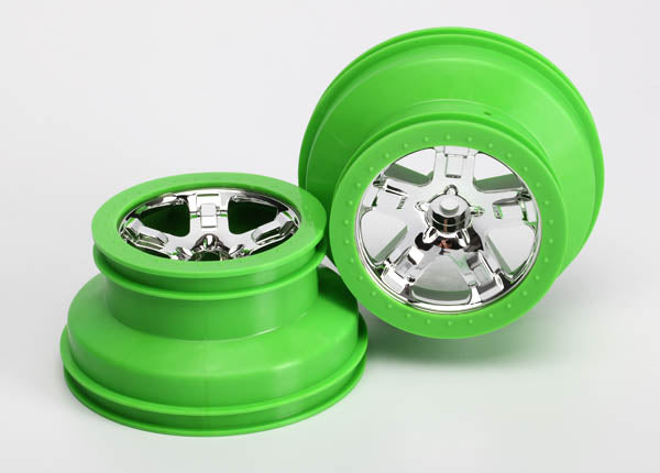 Wheels, Sct, Chrome, Green Beadlock Style, Dual Profile