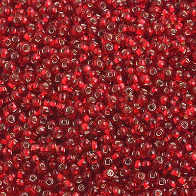 Czech Seed Bead 10/0 S/L Red Strung
