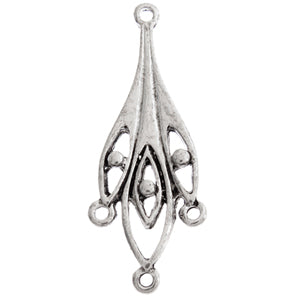 CHANDELIER EARRING 34mm 4 RING ANTIQUE SILVER