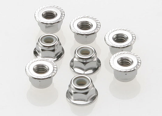 Traxxas 4Mm Steel Flanged Serrated Nylon Locknut (8)